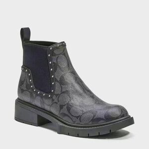 Coach Black Ankle Boots with Studded Detail NWB
